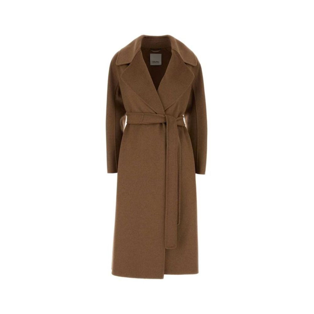 S Maxmara Women Camel Wool Blend Maris Coat